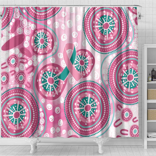 Hereditary Breast Cancer Awareness Australia Indigenous Shower Curtain Previvor - Aussie Hoodie
