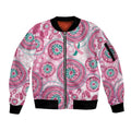 Hereditary Breast Cancer Awareness Australia Indigenous Sleeve Zip Bomber Jacket Previvor - Aussie Hoodie