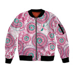 Hereditary Breast Cancer Awareness Australia Indigenous Sleeve Zip Bomber Jacket Previvor - Aussie Hoodie
