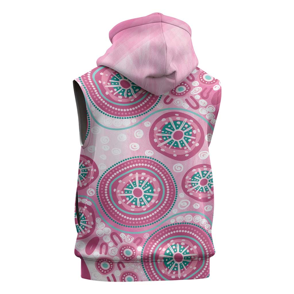 Hereditary Breast Cancer Awareness Australia Indigenous Sleeveless Hoodie Previvor - Aussie Hoodie