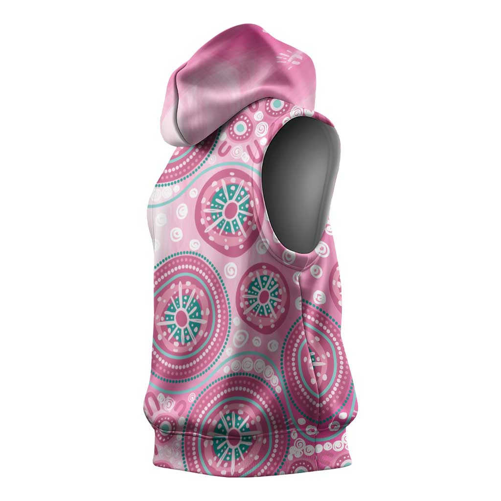 Hereditary Breast Cancer Awareness Australia Indigenous Sleeveless Hoodie Previvor - Aussie Hoodie