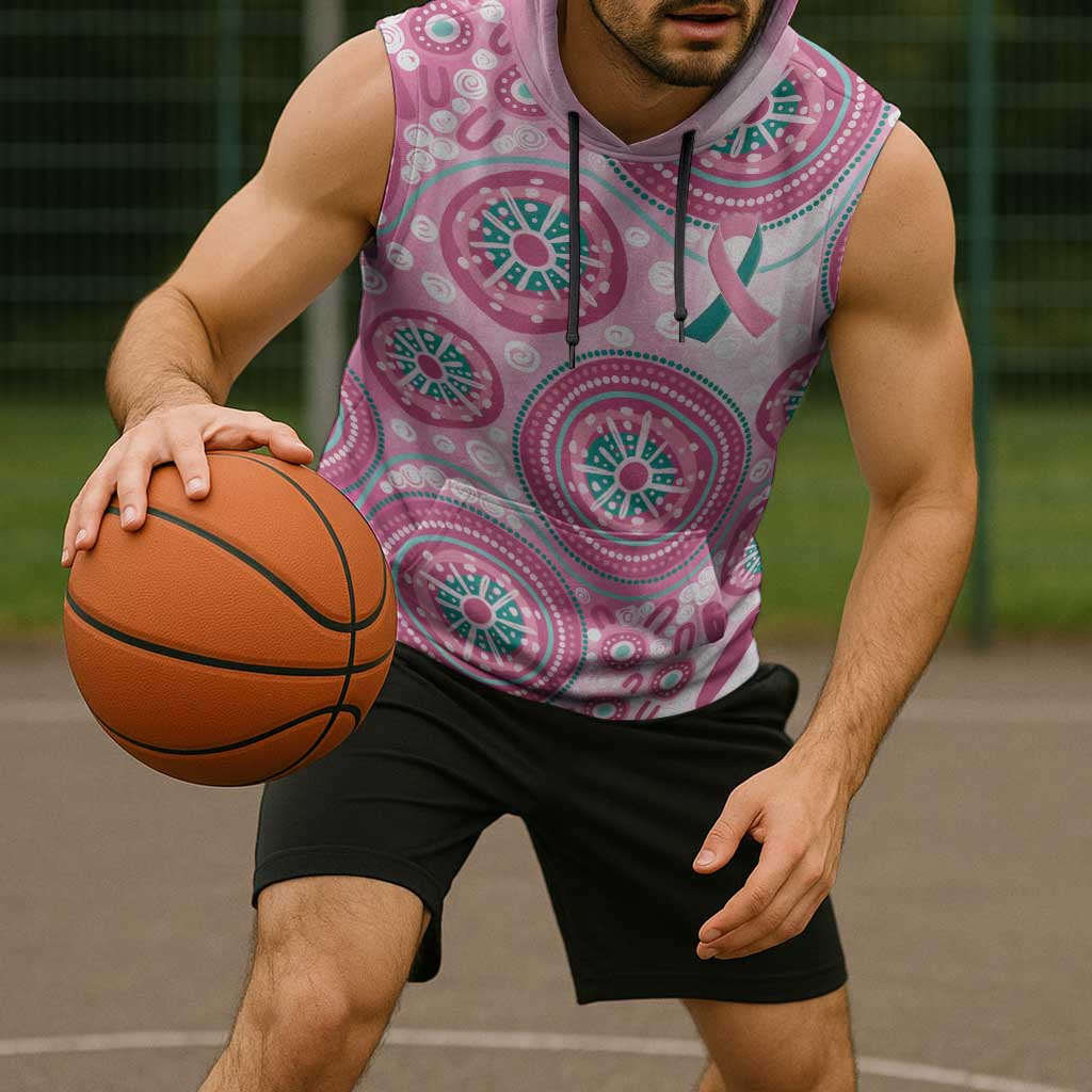 Hereditary Breast Cancer Awareness Australia Indigenous Sleeveless Hoodie Previvor - Aussie Hoodie