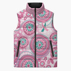 Hereditary Breast Cancer Awareness Australia Indigenous Sleeveless Puffer Jacket Previvor - Aussie Hoodie