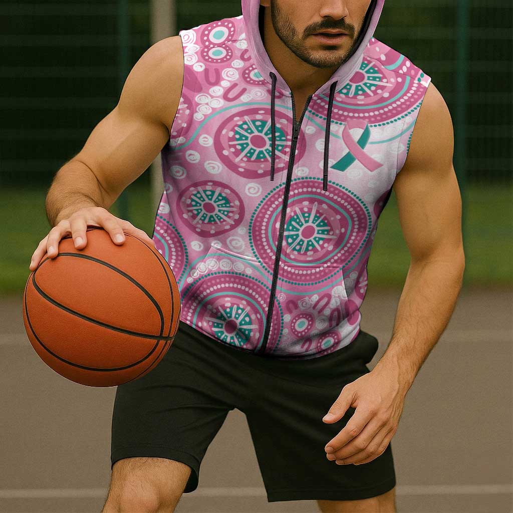 Hereditary Breast Cancer Awareness Australia Indigenous Sleeveless Zip Hoodie Previvor LT7