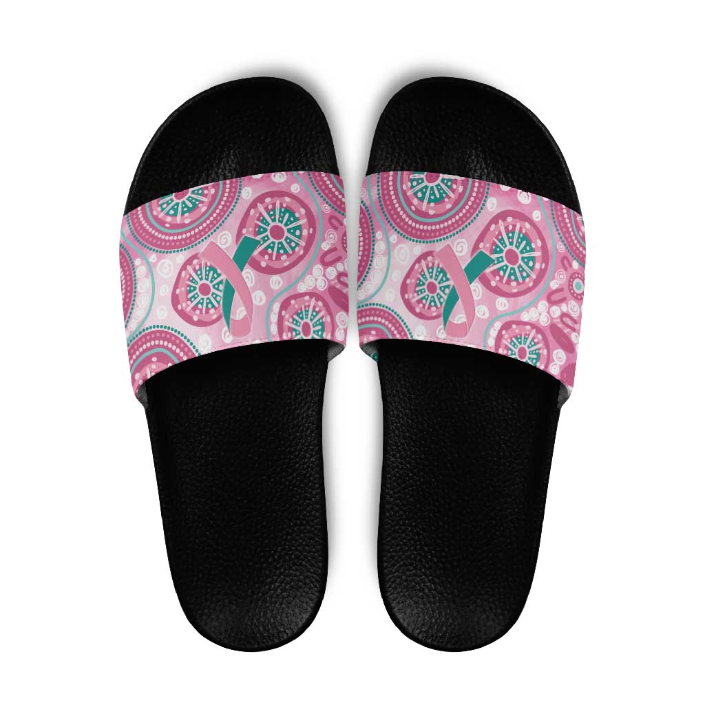 Hereditary Breast Cancer Awareness Australia Indigenous Slide Sandals Previvor - Aussie Hoodie