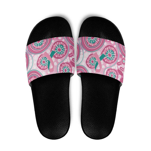 Hereditary Breast Cancer Awareness Australia Indigenous Slide Sandals Previvor - Aussie Hoodie