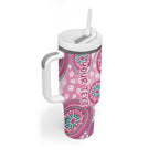 Personalized Hereditary Breast Cancer Awareness Australia Indigenous Tumbler With Handle Previvor - Aussie Hoodie