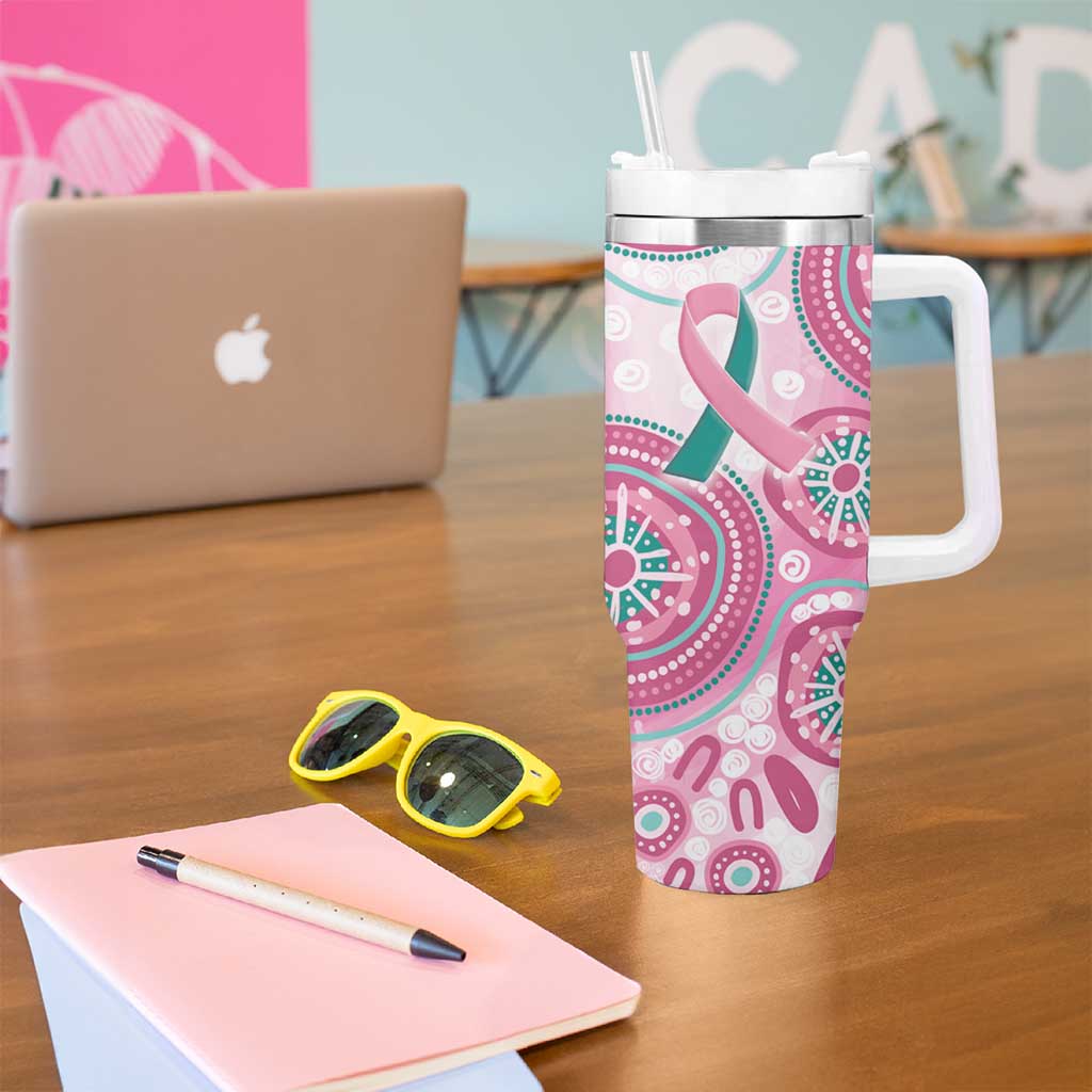 Personalized Hereditary Breast Cancer Awareness Australia Indigenous Tumbler With Handle Previvor - Aussie Hoodie