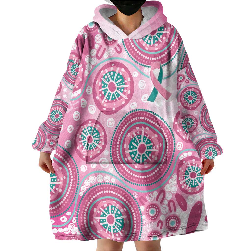 Hereditary Breast Cancer Awareness Australia Indigenous Wearable Blanket Hoodie Previvor - Aussie Hoodie