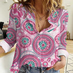Hereditary Breast Cancer Awareness Australia Indigenous Women Casual Shirt Previvor - Aussie Hoodie