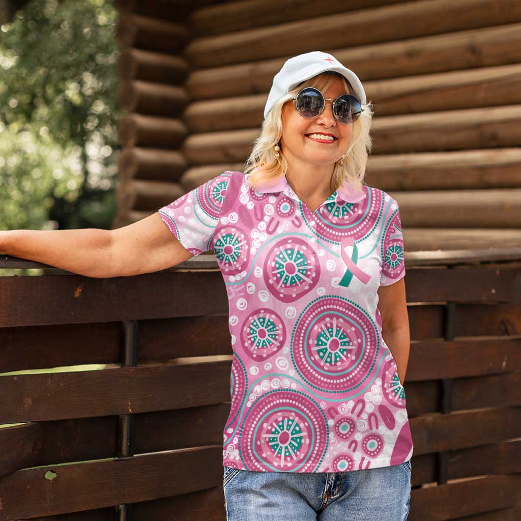 Hereditary Breast Cancer Awareness Australia Indigenous Women Polo Shirt Previvor - Aussie Hoodie