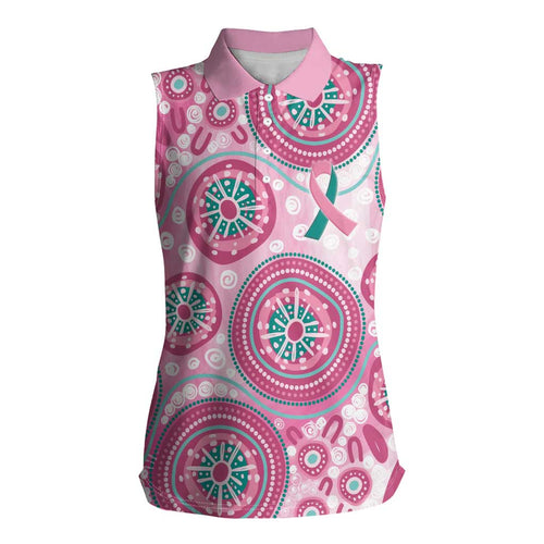 Hereditary Breast Cancer Awareness Australia Indigenous Women Sleeveless Polo Shirt Previvor - Aussie Hoodie