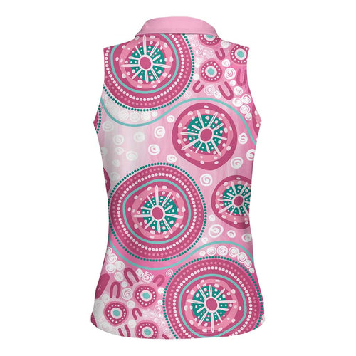 Hereditary Breast Cancer Awareness Australia Indigenous Women Sleeveless Polo Shirt Previvor - Aussie Hoodie
