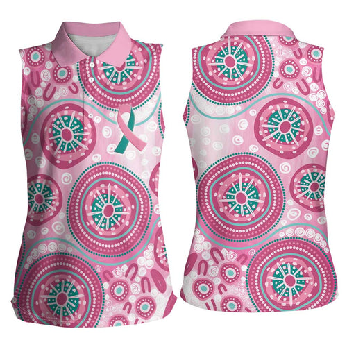 Hereditary Breast Cancer Awareness Australia Indigenous Women Sleeveless Polo Shirt Previvor - Aussie Hoodie