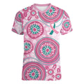 Hereditary Breast Cancer Awareness Australia Indigenous Women V-Neck T-Shirt Previvor - Aussie Hoodie