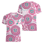 Hereditary Breast Cancer Awareness Australia Indigenous Women V-Neck T-Shirt Previvor - Aussie Hoodie