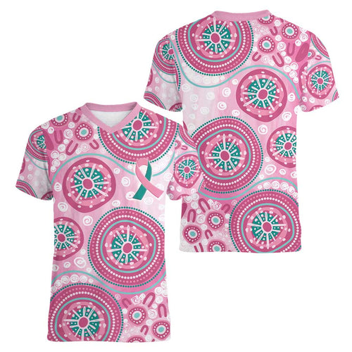 Hereditary Breast Cancer Awareness Australia Indigenous Women V-Neck T-Shirt Previvor - Aussie Hoodie
