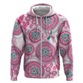Hereditary Breast Cancer Awareness Australia Indigenous Zip Hoodie Previvor - Aussie Hoodie