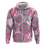 Hereditary Breast Cancer Awareness Australia Indigenous Zip Hoodie Previvor - Aussie Hoodie