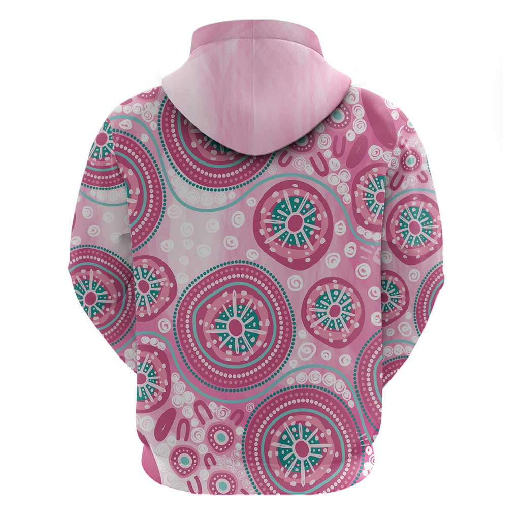 Hereditary Breast Cancer Awareness Australia Indigenous Zip Hoodie Previvor - Aussie Hoodie
