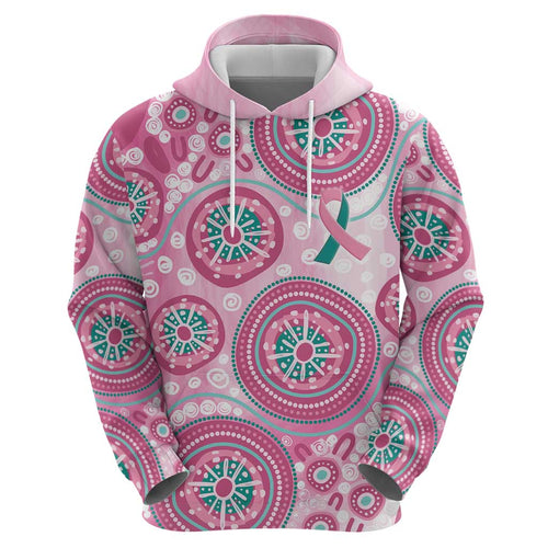 Hereditary Breast Cancer Awareness Australia Indigenous Zip Hoodie Previvor - Aussie Hoodie