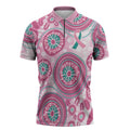 Hereditary Breast Cancer Awareness Australia Indigenous Zipper Polo Shirt Previvor - Aussie Hoodie