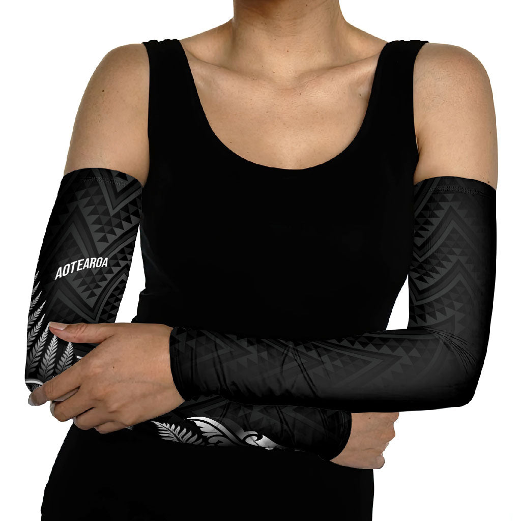 New Zealand Ta Moko Silver Fern Arm Sleeves Taniko Taniwha Motifs