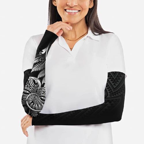 New Zealand Ta Moko Silver Fern Arm Sleeves Taniko Taniwha Motifs