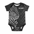 New Zealand Ta Moko Silver Fern Baby Onesie Taniko Taniwha Motifs