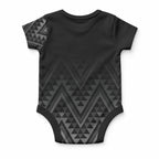 New Zealand Ta Moko Silver Fern Baby Onesie Taniko Taniwha Motifs