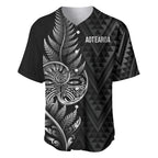 New Zealand Ta Moko Silver Fern Baseball Jersey Taniko Taniwha Motifs
