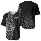 New Zealand Ta Moko Silver Fern Baseball Jersey Taniko Taniwha Motifs
