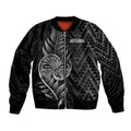 New Zealand Ta Moko Silver Fern Bomber Jacket Taniko Taniwha Motifs