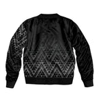 New Zealand Ta Moko Silver Fern Bomber Jacket Taniko Taniwha Motifs
