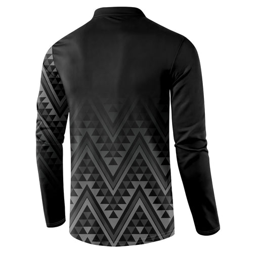 New Zealand Ta Moko Silver Fern Button Sweatshirt Taniko Taniwha Motifs