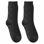 New Zealand Ta Moko Silver Fern Crew Socks Taniko Taniwha Motifs
