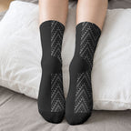 New Zealand Ta Moko Silver Fern Crew Socks Taniko Taniwha Motifs