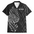 New Zealand Ta Moko Silver Fern Hawaiian Shirt Taniko Taniwha Motifs