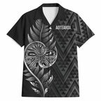 New Zealand Ta Moko Silver Fern Hawaiian Shirt Taniko Taniwha Motifs