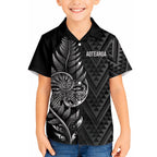 New Zealand Ta Moko Silver Fern Hawaiian Shirt Taniko Taniwha Motifs
