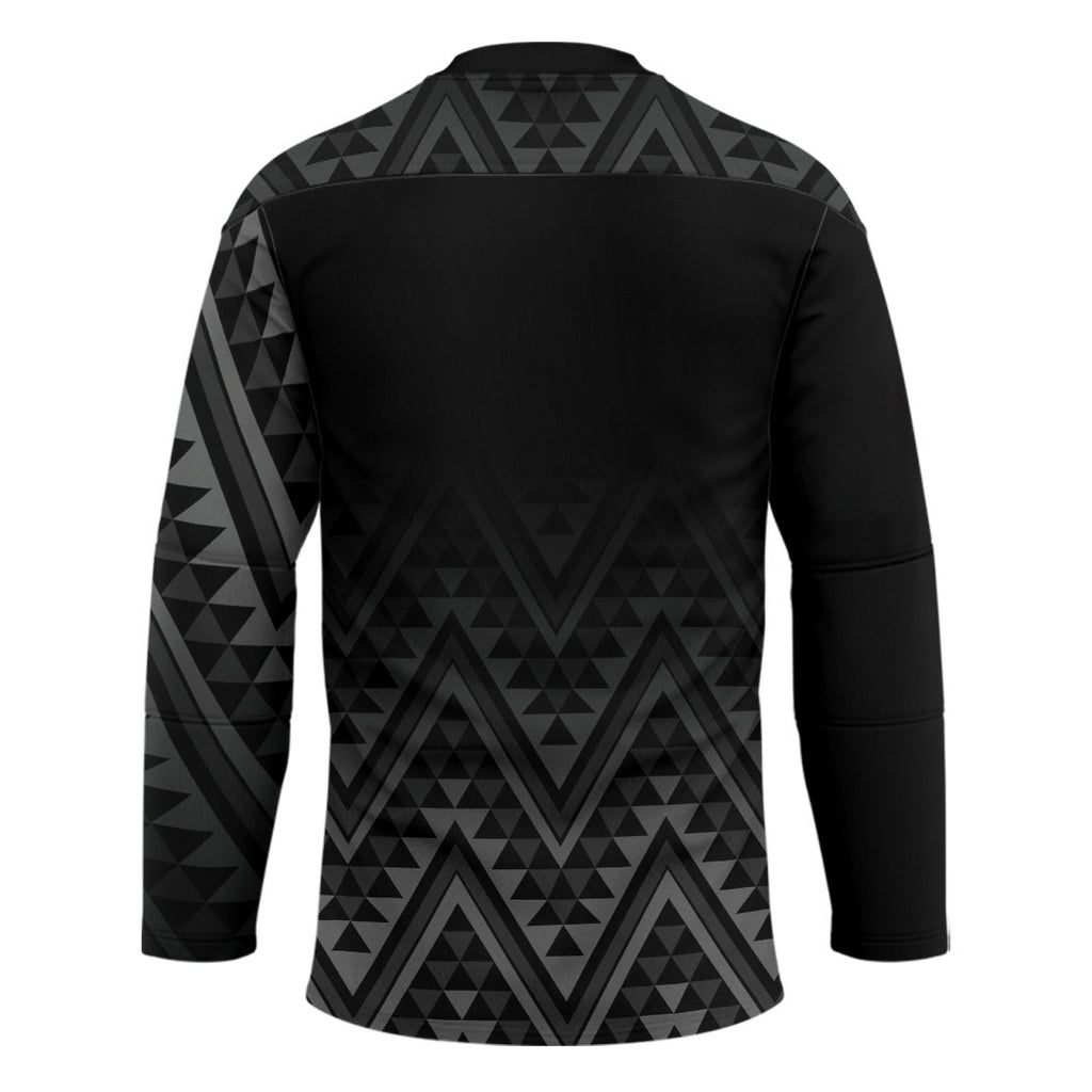 New Zealand Ta Moko Silver Fern Hockey Jersey Taniko Taniwha Motifs