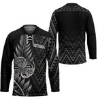 New Zealand Ta Moko Silver Fern Hockey Jersey Taniko Taniwha Motifs