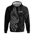 New Zealand Ta Moko Silver Fern Hoodie Taniko Taniwha Motifs