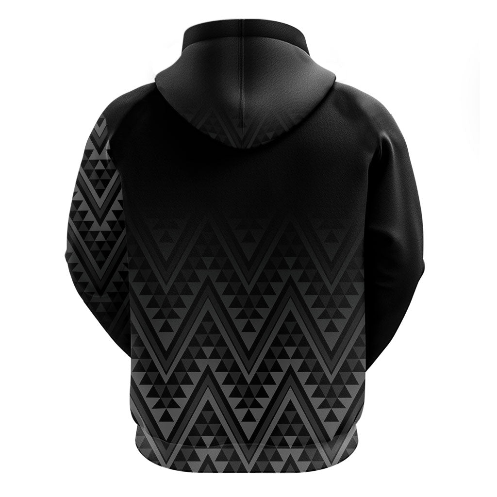 New Zealand Ta Moko Silver Fern Hoodie Taniko Taniwha Motifs