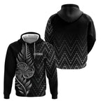 New Zealand Ta Moko Silver Fern Hoodie Taniko Taniwha Motifs
