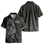 New Zealand Ta Moko Silver Fern Kid Hawaiian Shirt Taniko Taniwha Motifs
