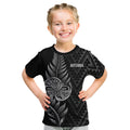 New Zealand Ta Moko Silver Fern Kid T Shirt Taniko Taniwha Motifs