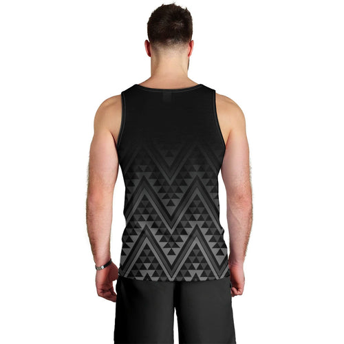 New Zealand Ta Moko Silver Fern Men Tank Top Taniko Taniwha Motifs