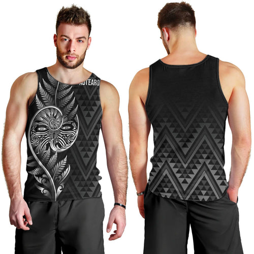 New Zealand Ta Moko Silver Fern Men Tank Top Taniko Taniwha Motifs