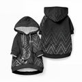 New Zealand Ta Moko Silver Fern Pet Hoodie Taniko Taniwha Motifs